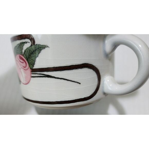 Salins France Decor Inalterable Retro Porcelain Cup Art Deco Roses - Picture 5 of 7